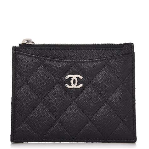 chanel card case with zipper|chanel irish caviar card holder.